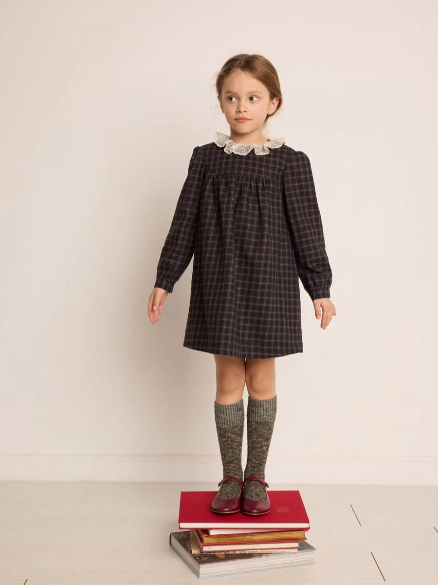 Bonpoint Grey Tamiko Occasion Dress for Teen Girls - Elegant Party Wear
