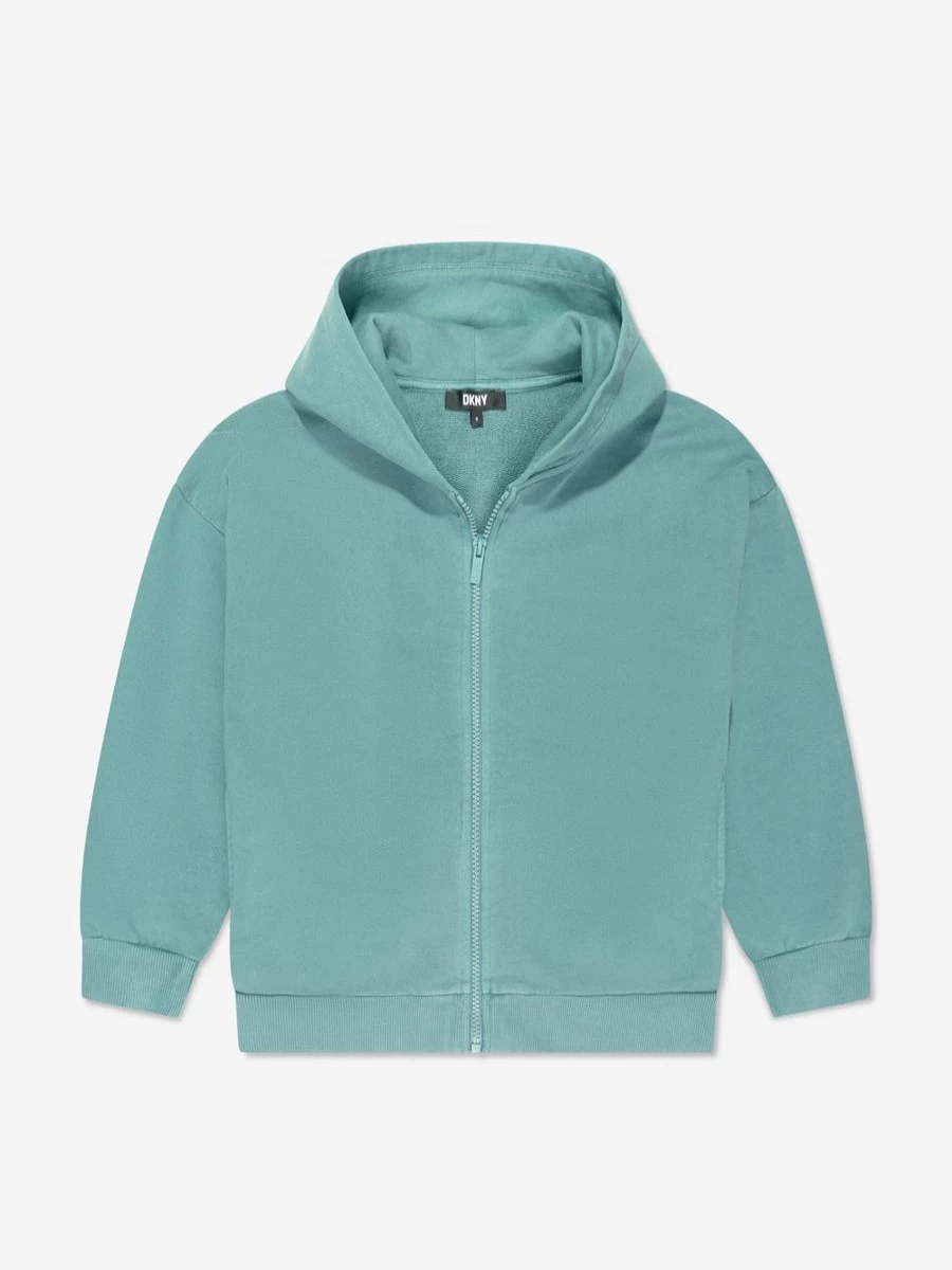 DKNY Boys' Turquoise Zip-Up Hooded Top for Kids