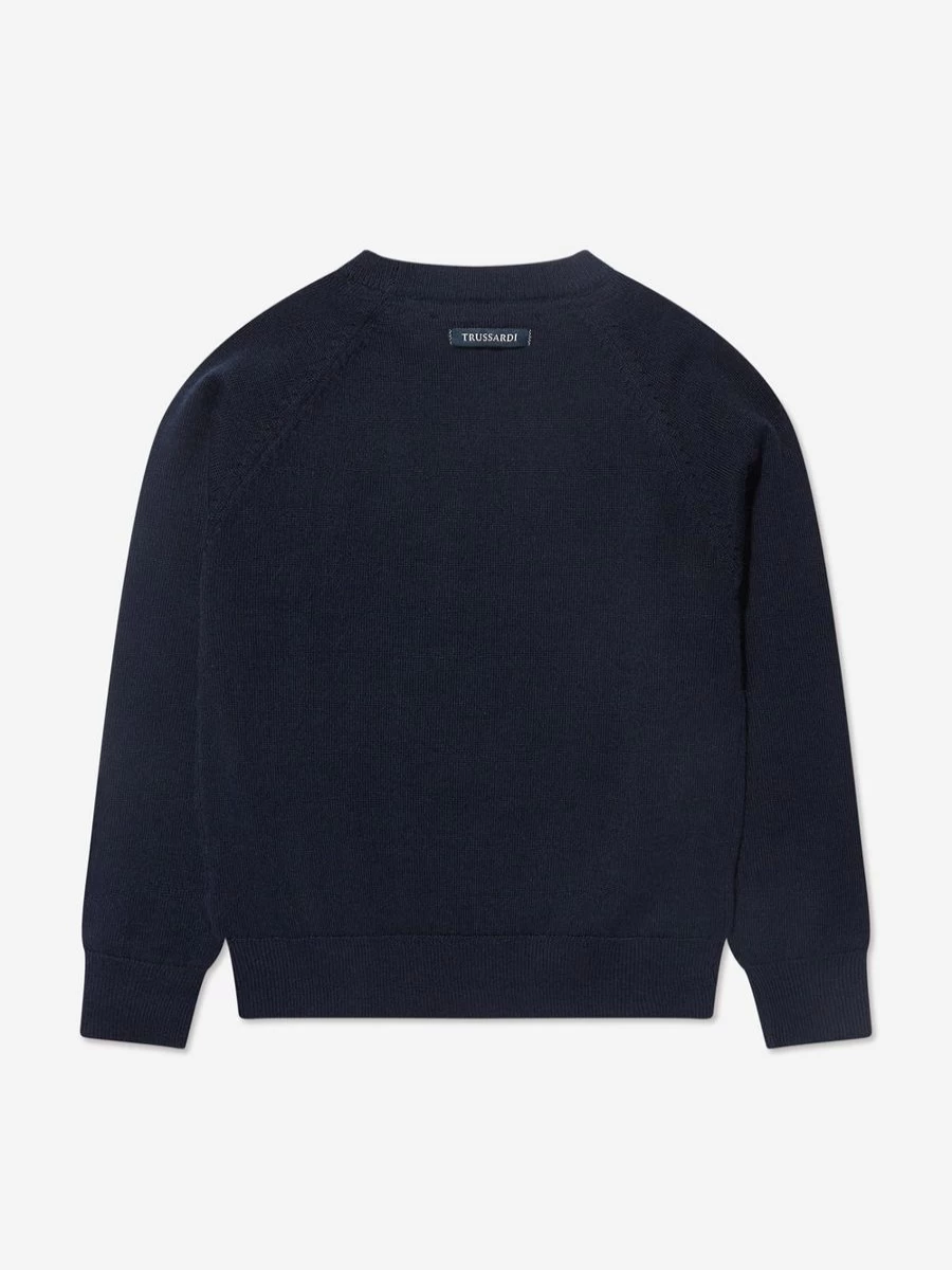 Trussardi Boys Navy Hershel Sweatshirt for Kids - Classic Cotton Pullover