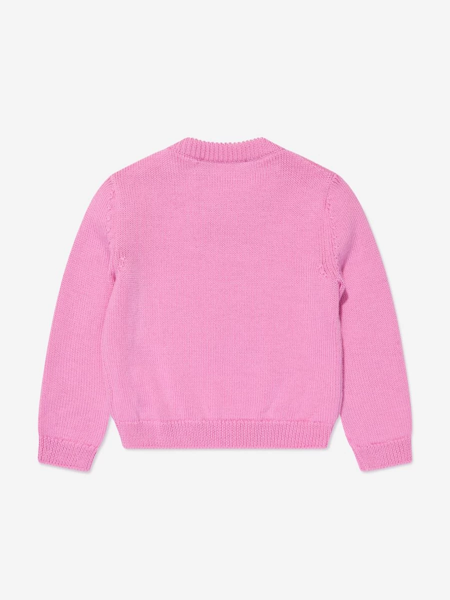 Versace Pink Logo Jumper for Baby Girls | Designer Kids Sweater