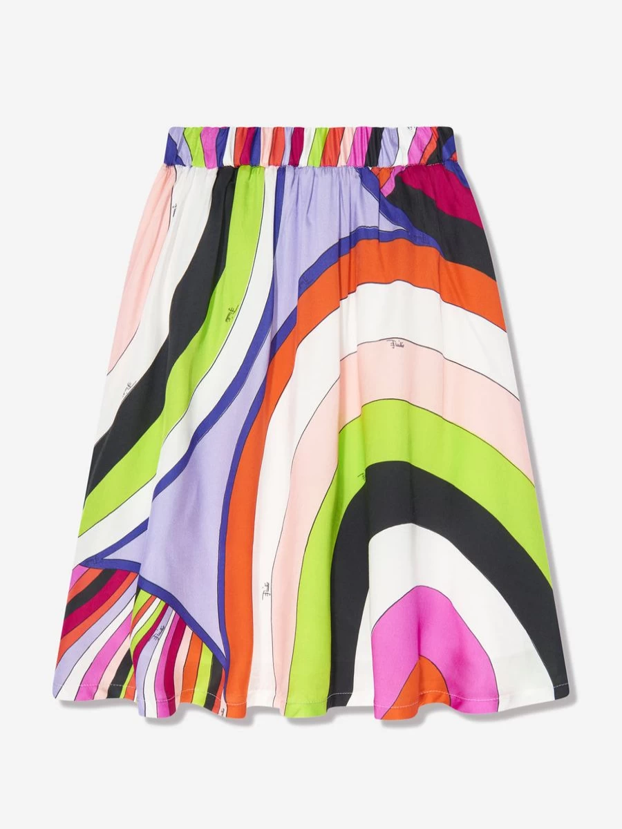 Emilio Pucci Teen Girls Multicolour Iridescent Print Skirt