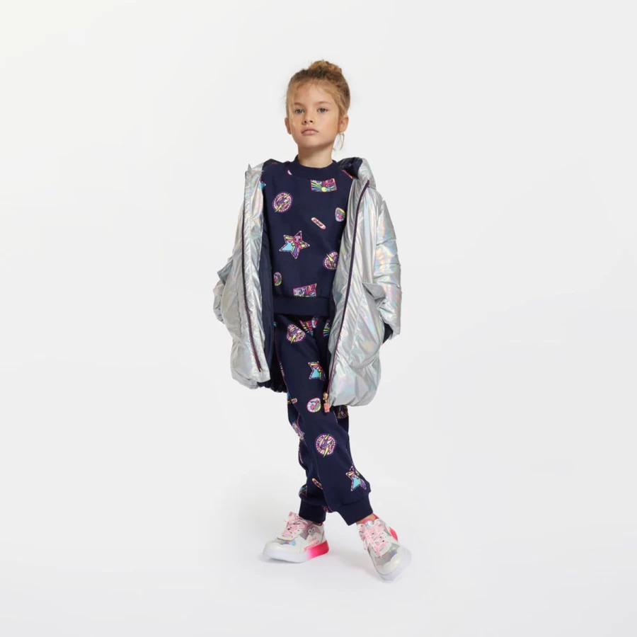 Billieblush Girls Navy Badge Print Tracksuit - Stylish Athletic Outfit for Kids