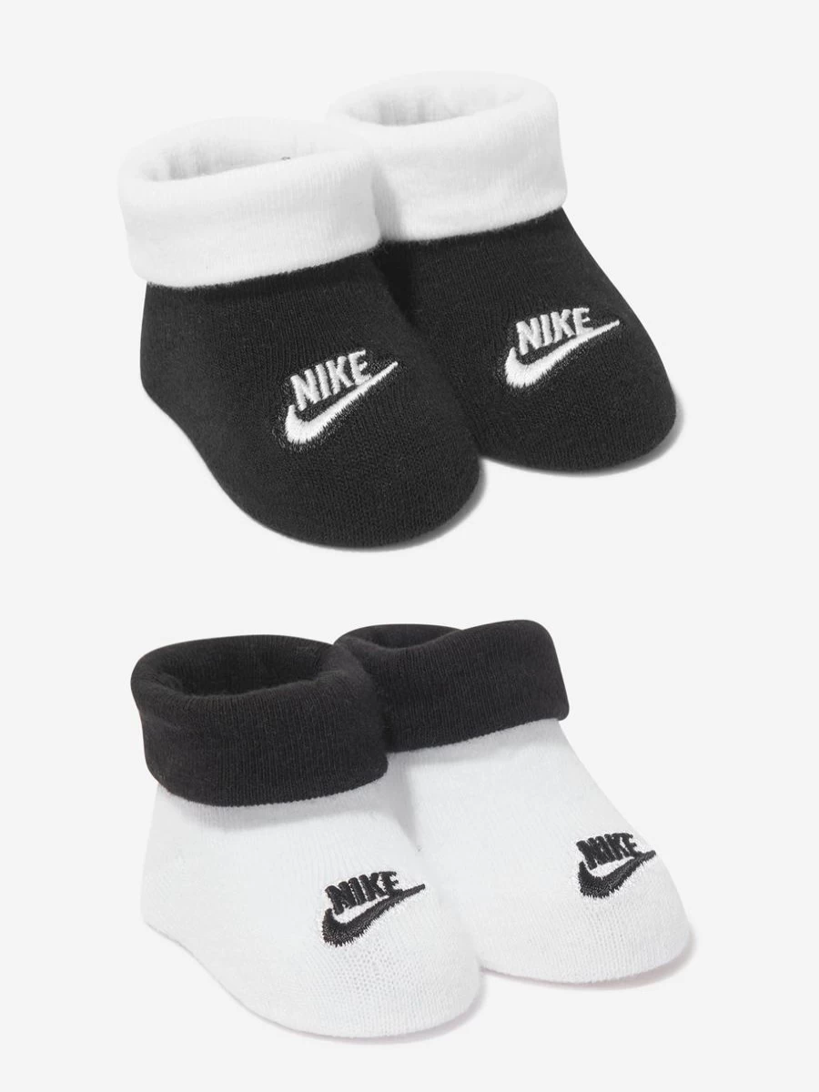 Nike Baby Boys' Futura Bootie Socks Set - Black Soft Comfortable Ankle Socks for Infants
