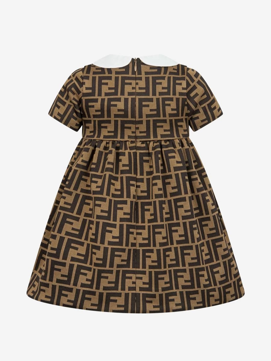Fendi Kids Baby Girls FF Logo Milano Dress - Luxurious Designer Dress for Toddlers