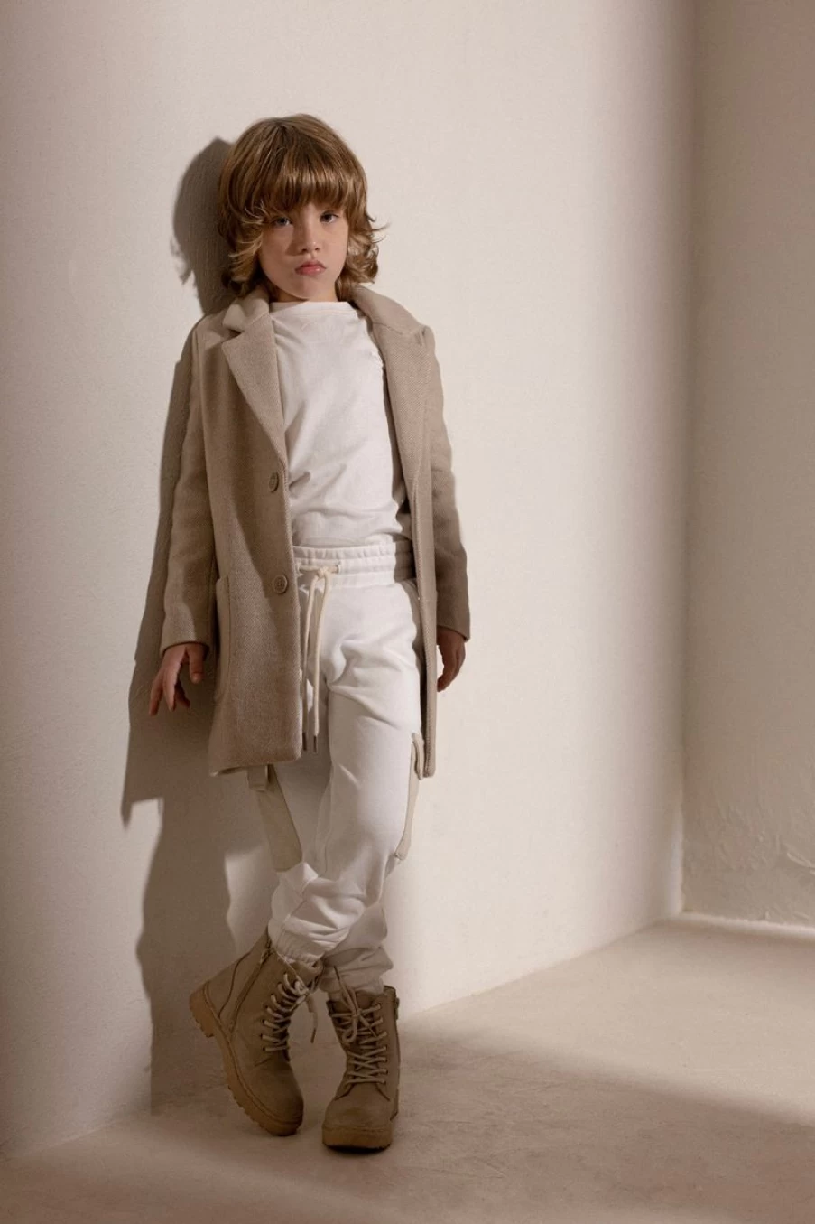 Trussardi Boys Ivory Umati Joggers - Comfortable Casual Pants for Kids