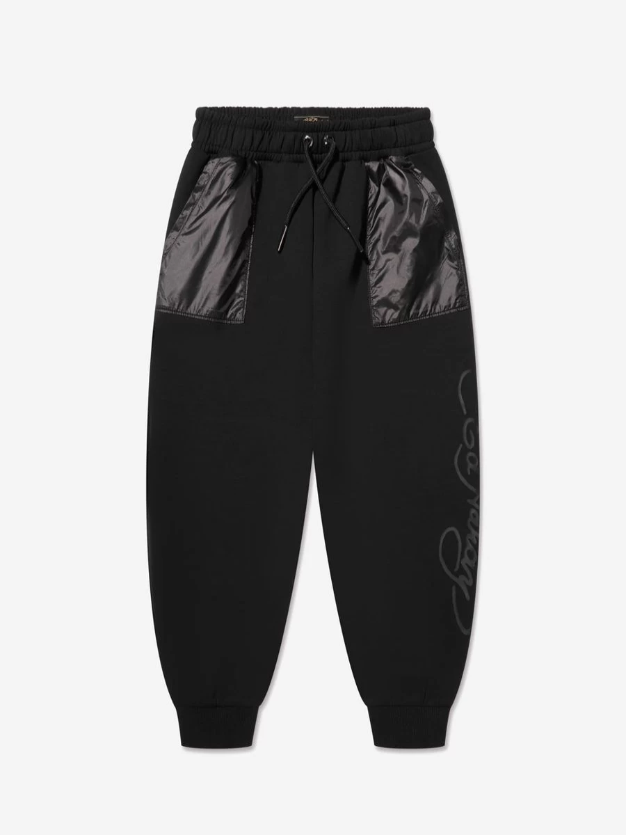 ED Hardy Boys' Black Logo Joggers - Comfortable Casual Pants for Kids