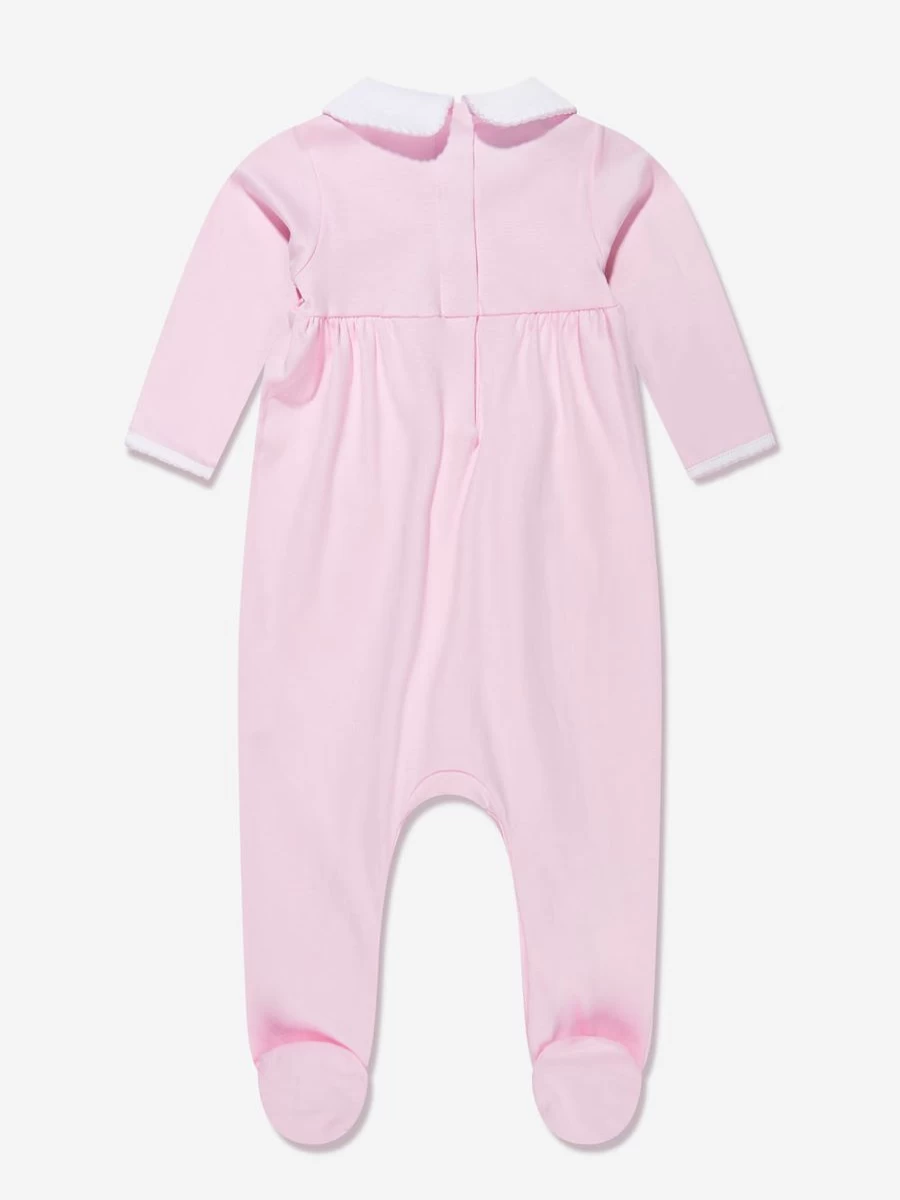 Magnolia Baby Pink Gingerbread Print Collared Babygrow for Girls