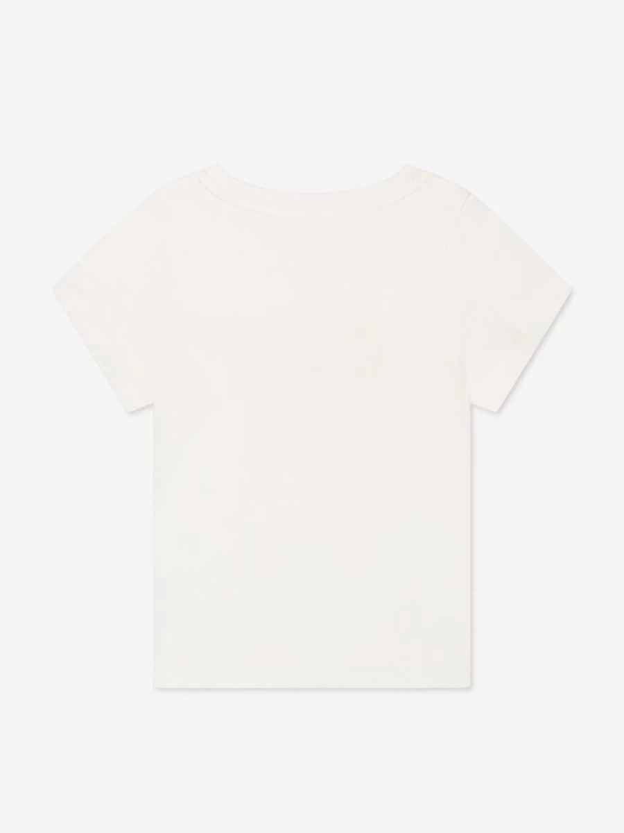 Chloé Girls Ivory Logo T-Shirt for Kids - Stylish Cotton Tee
