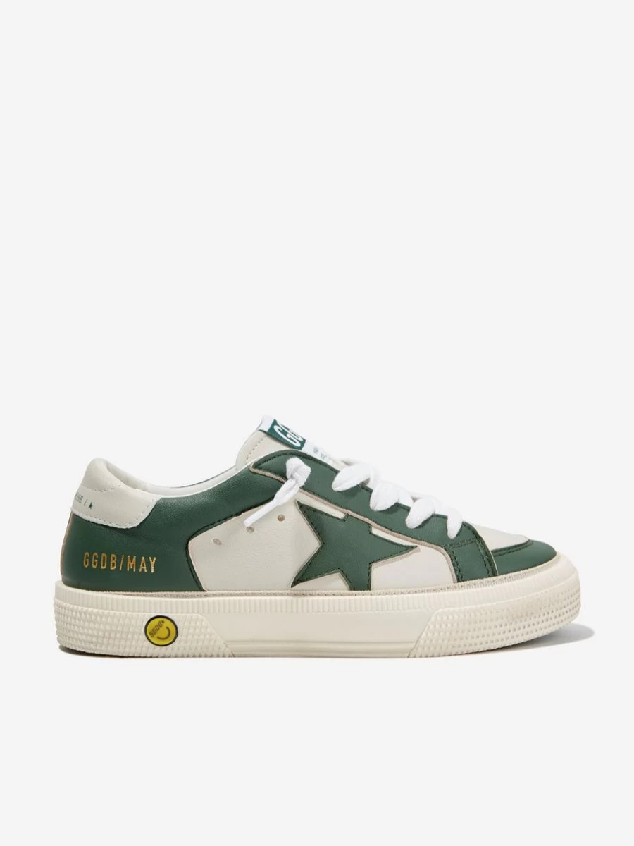 Golden Goose Kids Girls Leather May Trainers - Green Sneakers for Girls