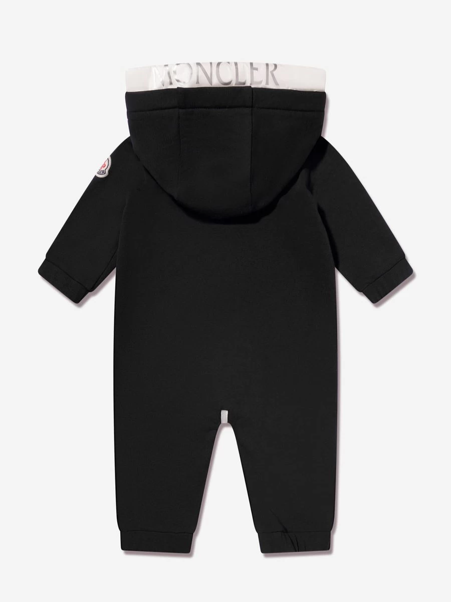 Moncler Enfant Baby Navy Hooded Romper - Soft Cotton One-Piece Outfit for Infants