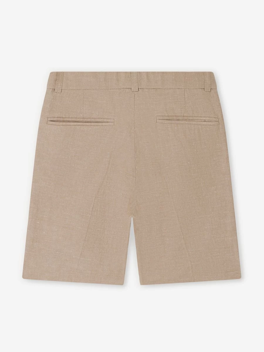 Bonpoint Boys' Brown Linen Calvin Shorts | Premium Comfort Summer Shorts