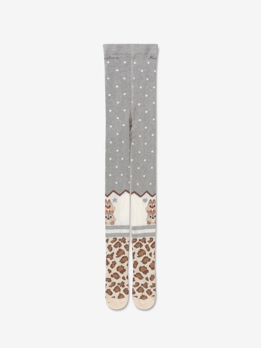 Monnalisa Girls Chip and Dale Printed Tights - Disney-Inspired Childsplay Clothing for Kids