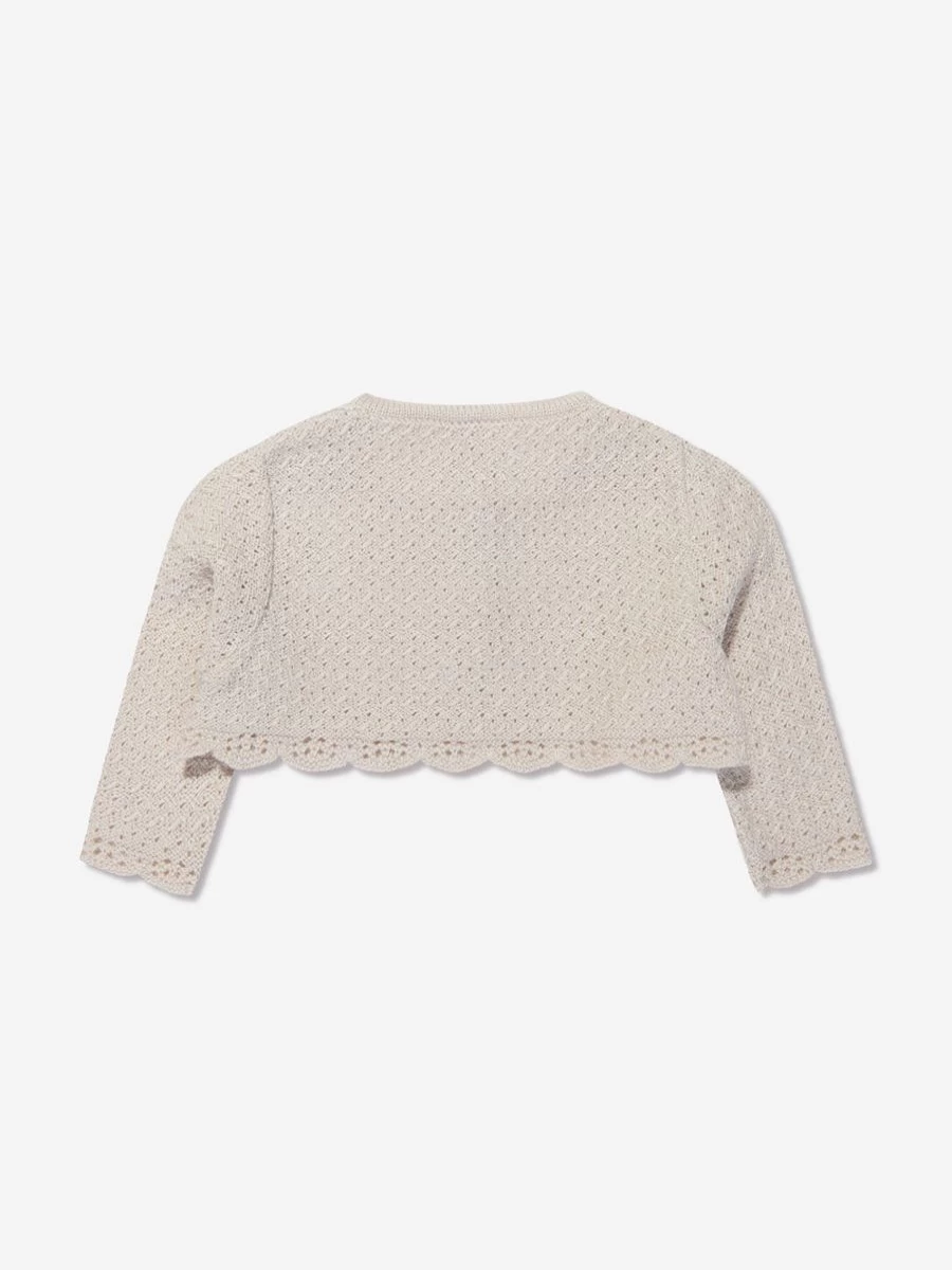 Paz Rodriguez Ivory Knitted Cardigan for Baby Girls – Soft & Cozy
