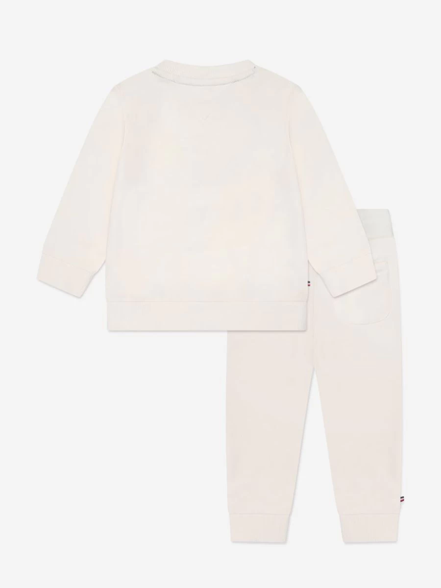 Tommy Hilfiger Girls White Flag Logo Tracksuit for Baby