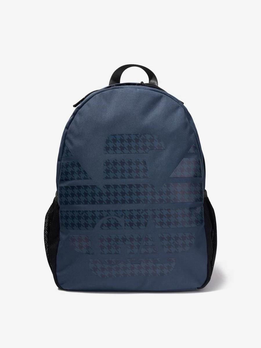 Emporio Armani Boys' Blue Logo Backpack for School & Travel