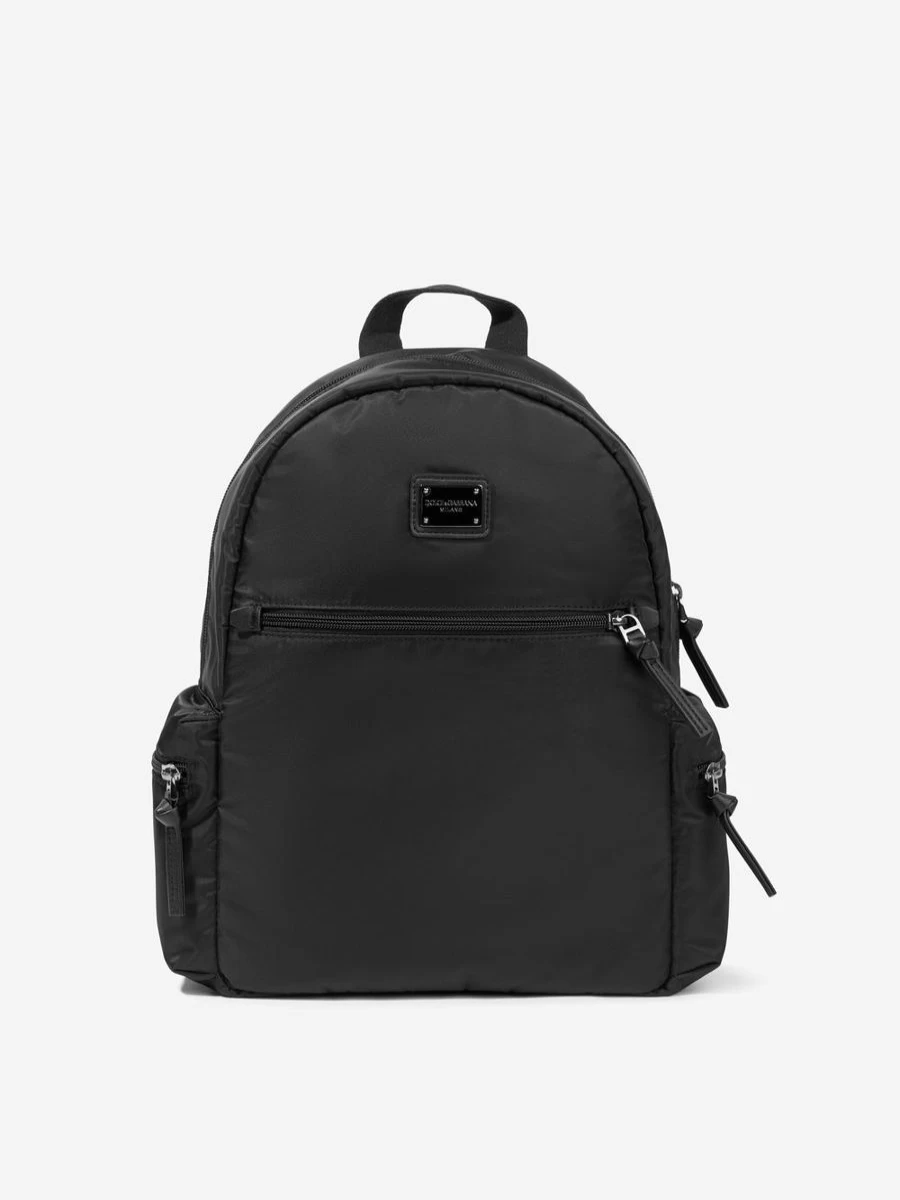 Dolce & Gabbana Kids Boys Black Branded Backpack for School and Travel