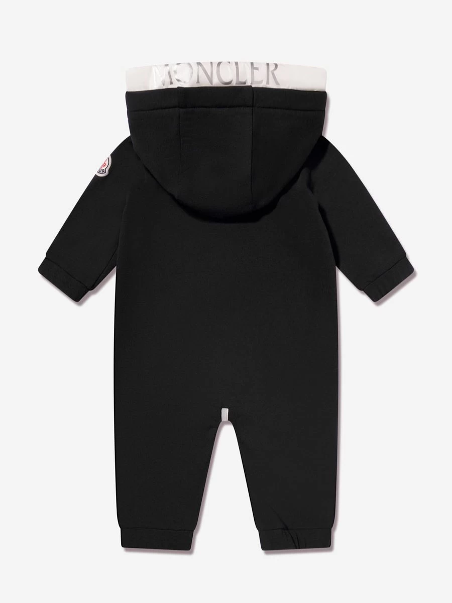 Moncler Enfant Girls Navy Baby Hooded Romper - Soft Cotton Casual Jumpsuit
