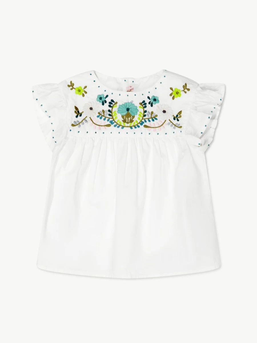 Bonpoint Teen Girls Althea White Blouse | Elegant French Fashion Top