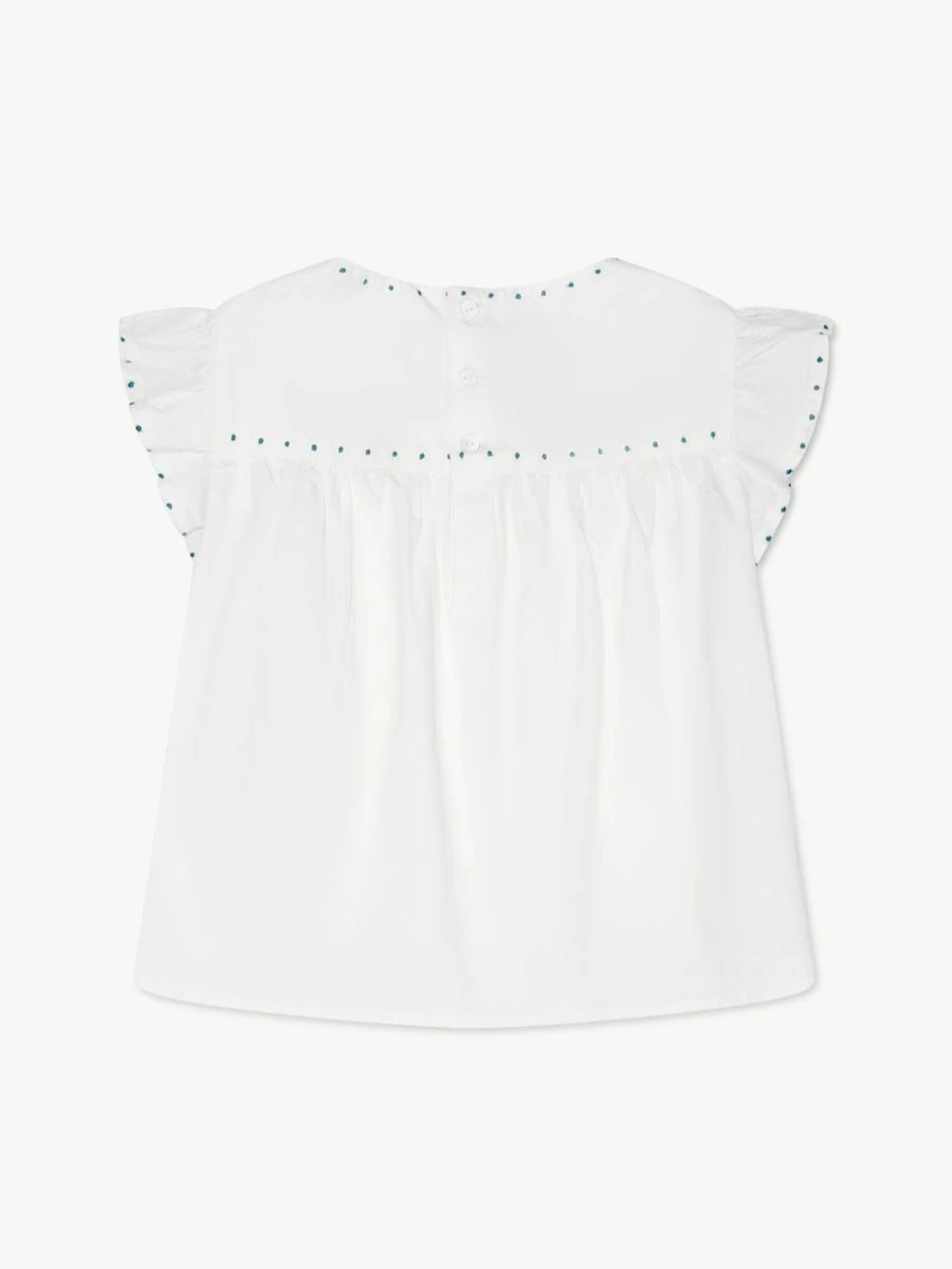 Bonpoint Teen Girls Althea White Blouse | Elegant French Fashion Top