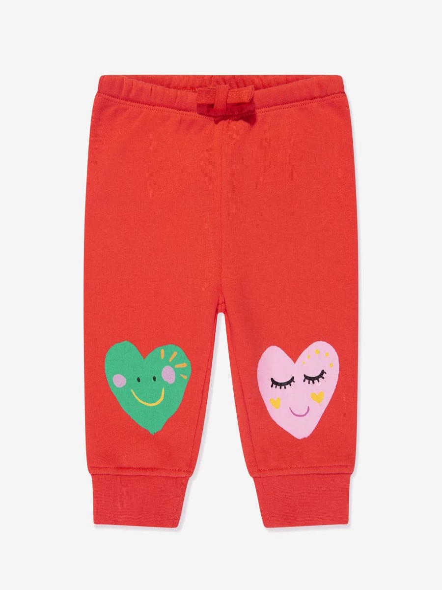 Stella McCartney Kids Baby Girls Red Heart Print Joggers Pants