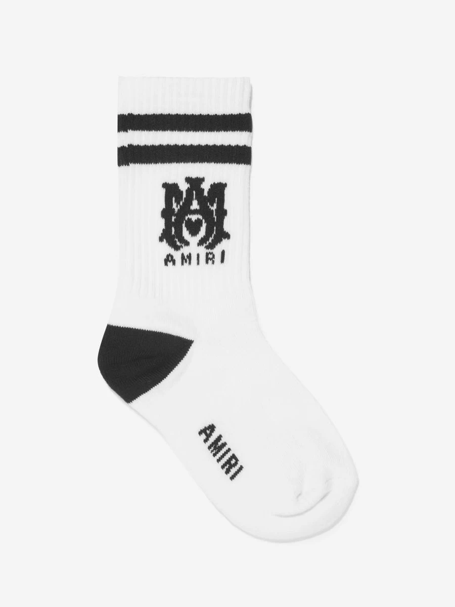 Amiri Girls' White Logo Tube Socks for Kids