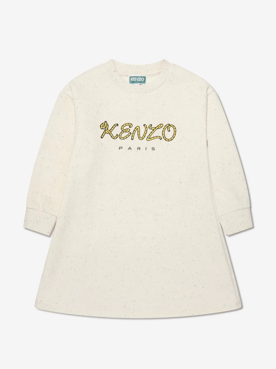 KENZO KIDS Teen Beige Logo Sweater Dress for Girls