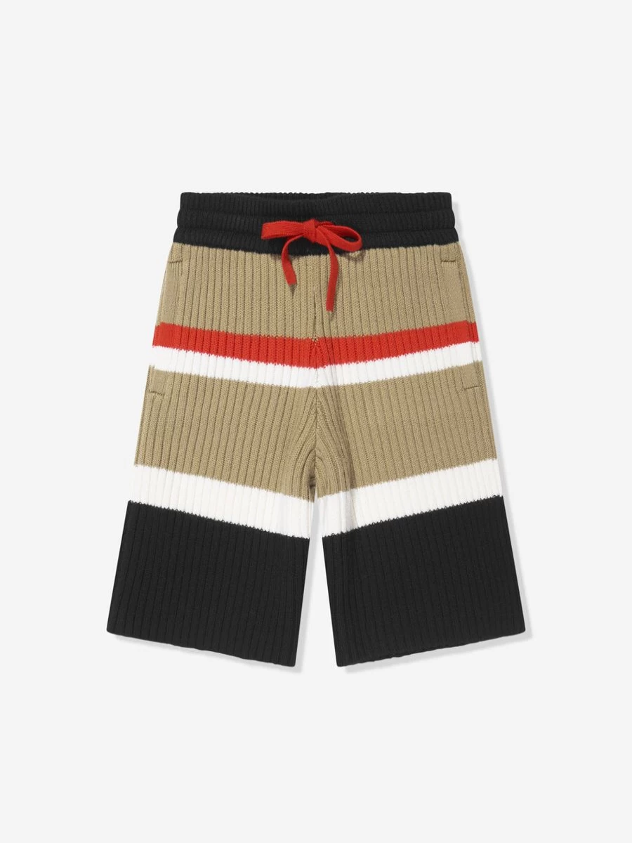 Burberry Kids Teen Boys Jaimie Stripe Shorts - Archive Beige Casual Summer Shorts