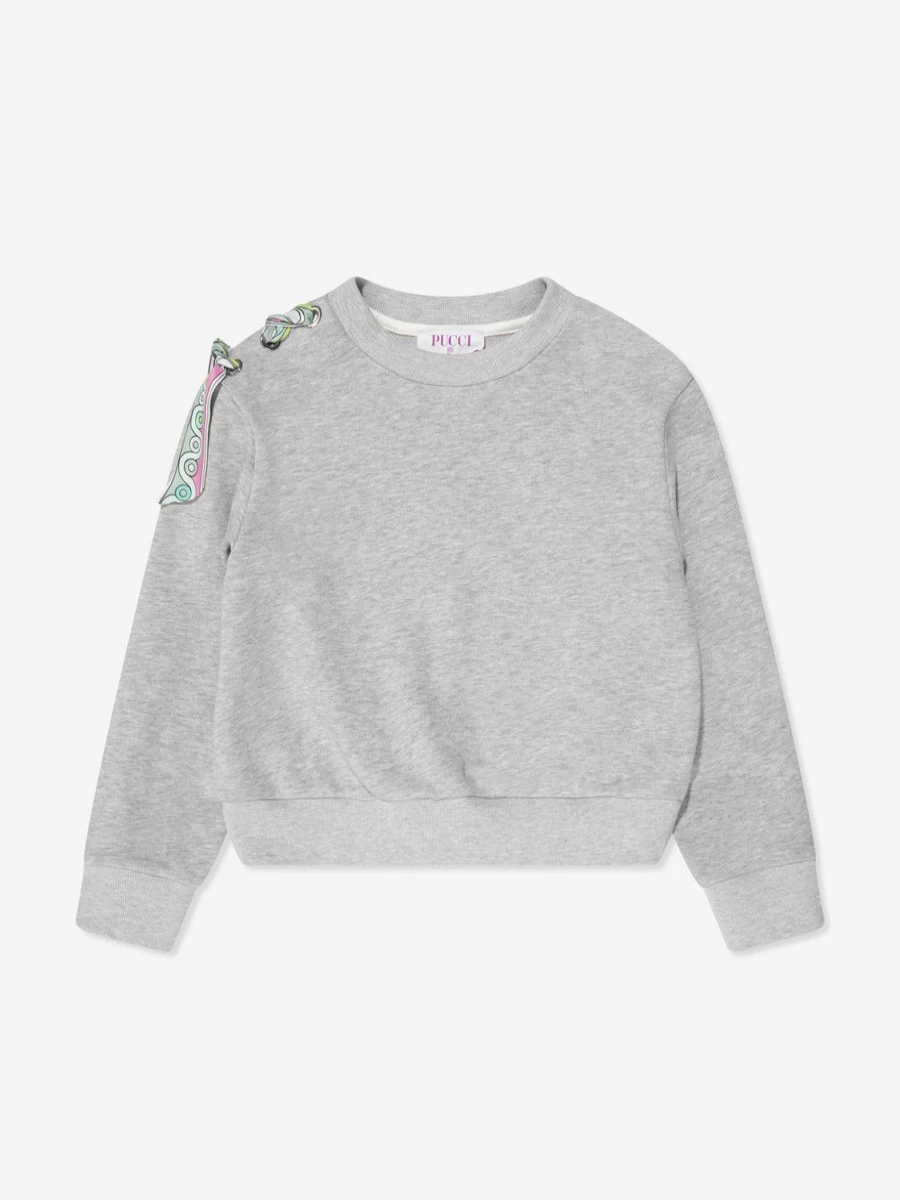 Emilio Pucci Teen Girls Grey Ribbon Sweatshirt