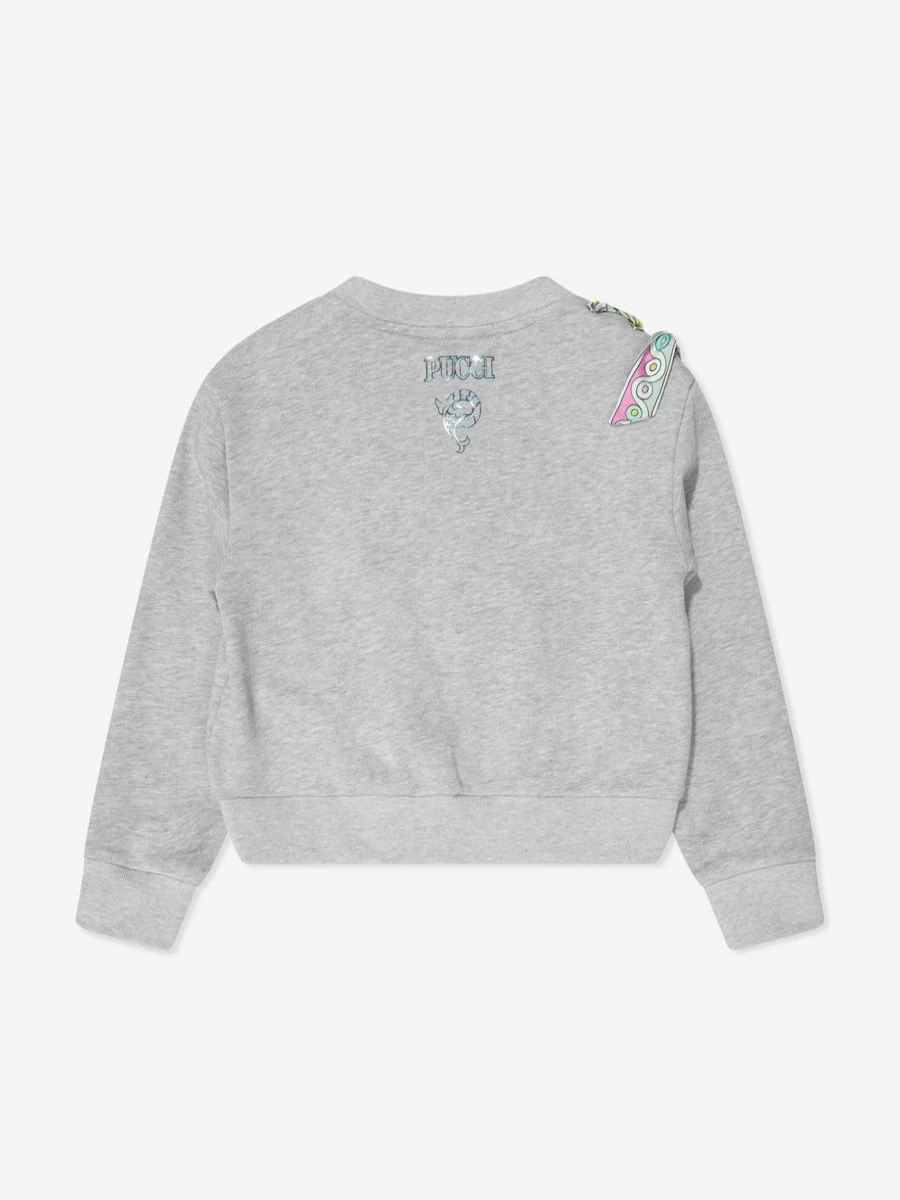 Emilio Pucci Teen Girls Grey Ribbon Sweatshirt