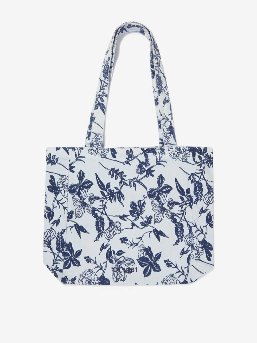 DL1961 Floral Tote Bag for Girls - White Summer Handbag for Teens