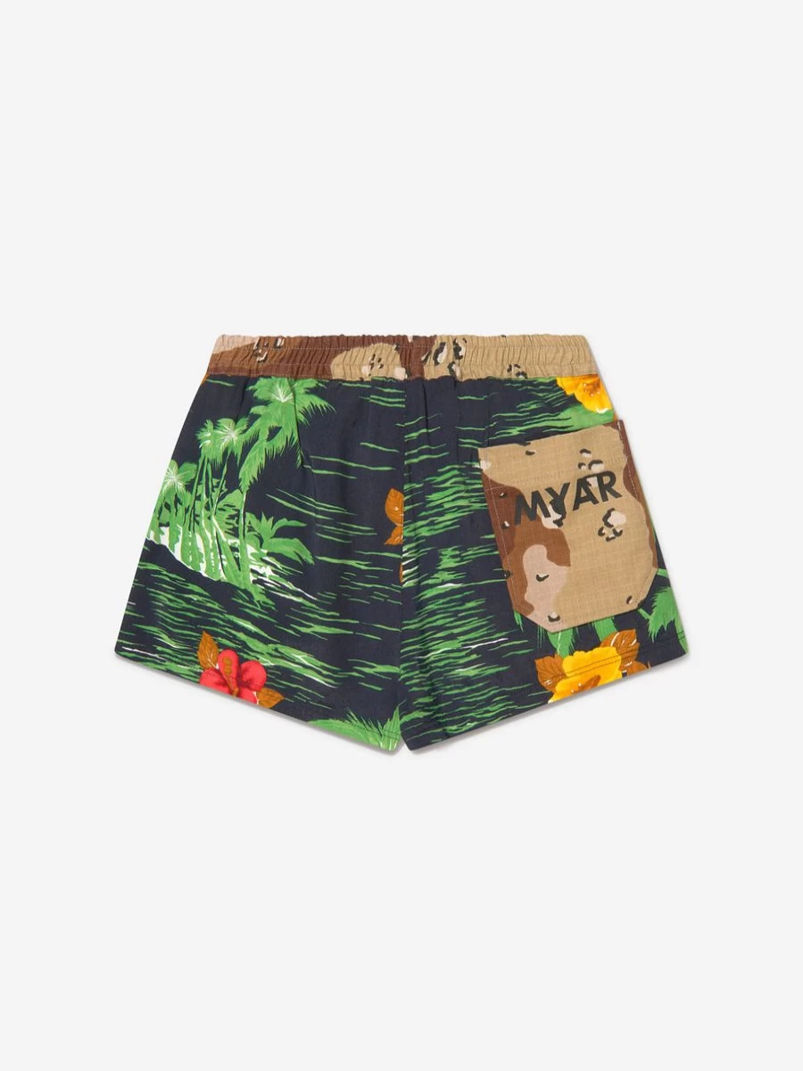 "Myar Boys' Comfortable Cotton Hawaiian Print Summer Shorts for Kids"