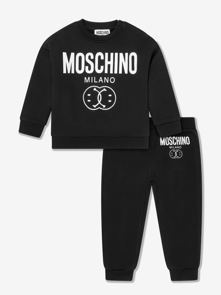 Moschino Kids Baby Boys Black Milano Logo Tracksuit