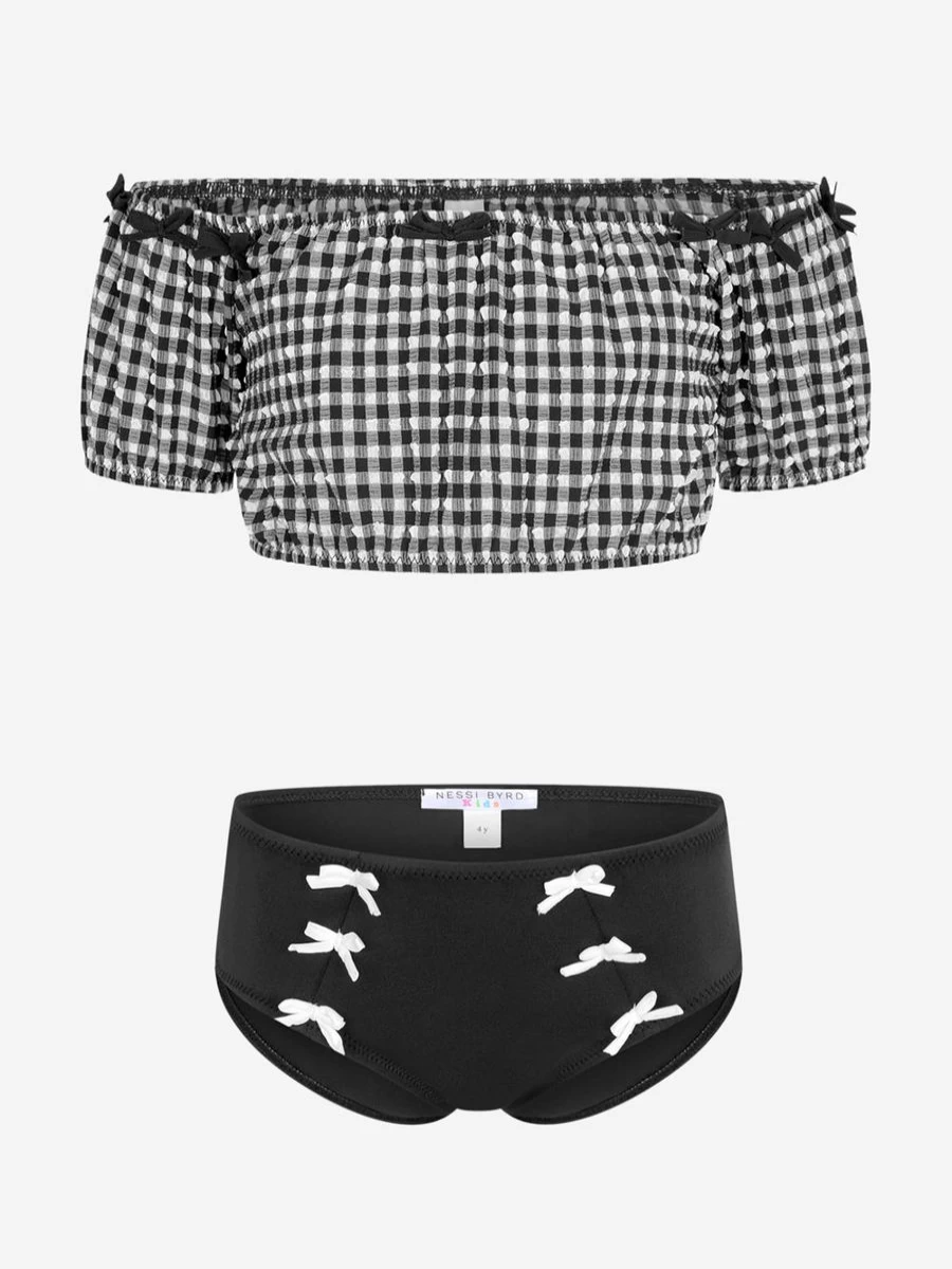 "Nessi Byrd Teen Girls Gingham Bikini - Stylish Two-Piece Swimwear for Teens"