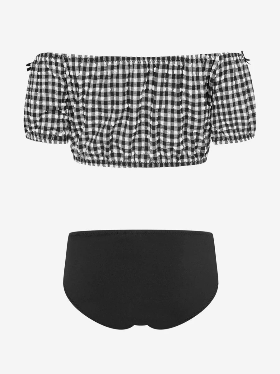 "Nessi Byrd Teen Girls Gingham Bikini - Stylish Two-Piece Swimwear for Teens"