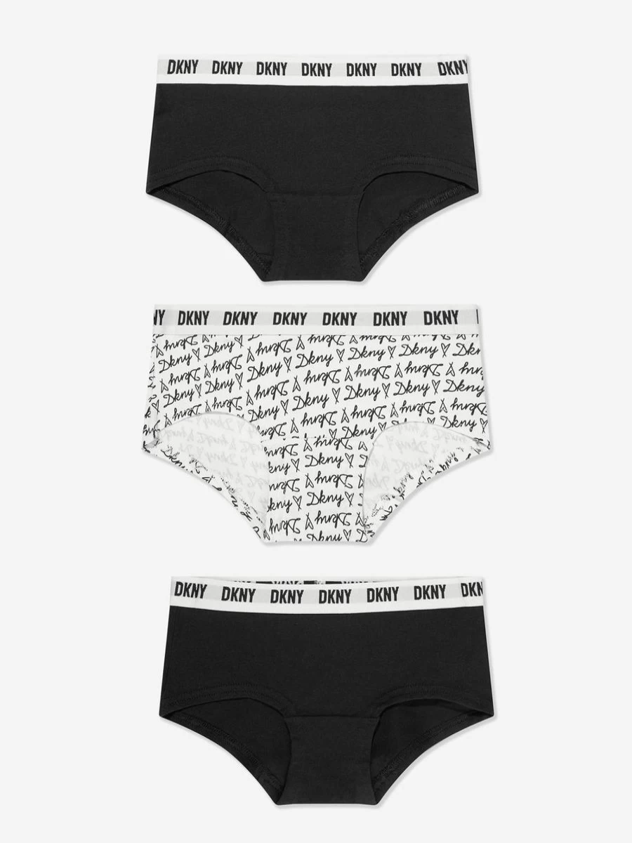 DKNY Girls 3-Pack Black Hipster Underwear Set