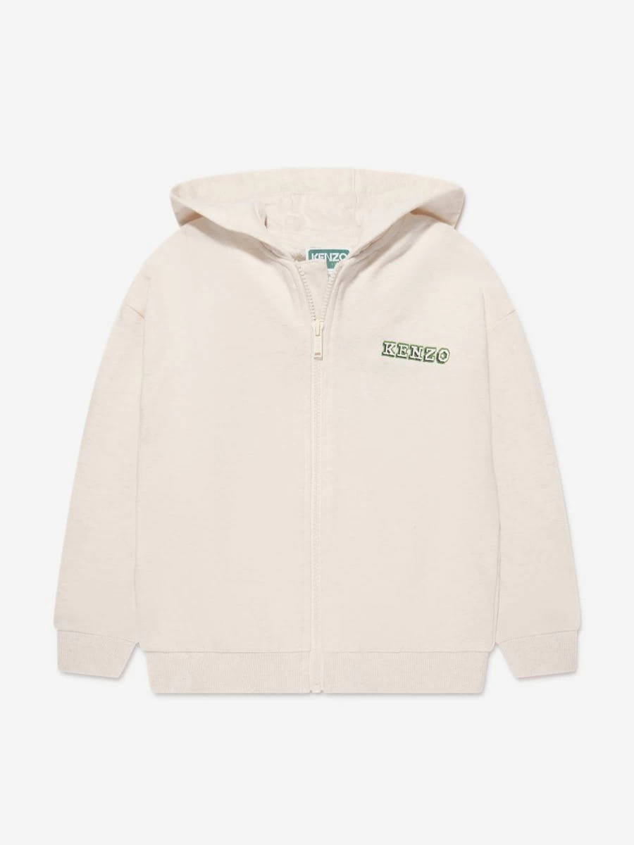 KENZO KIDS Boys Ivory Logo Zip-Up Hoodie