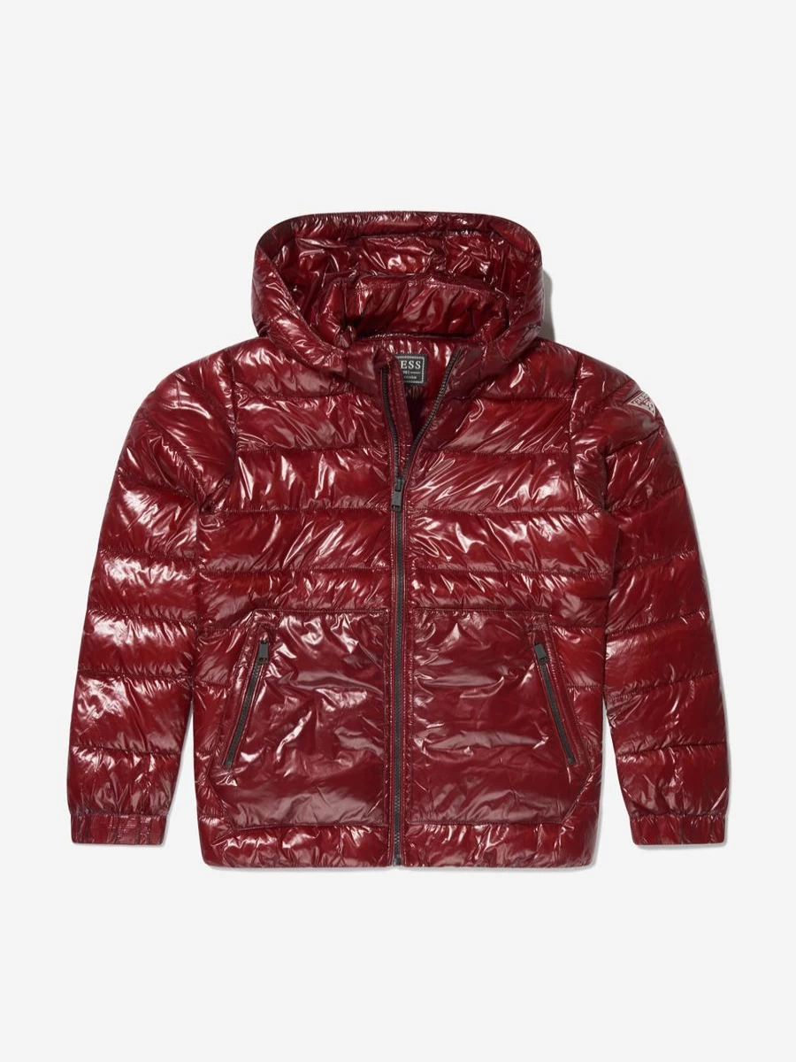 Guess Teen Boys' Hooded Puffer Jacket | Winter Coat for Teens | Childsplay Clothing