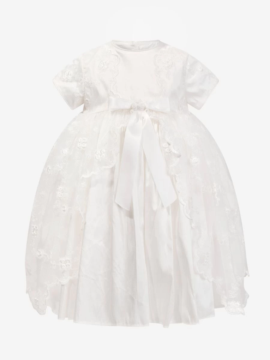 Sarah Louise Ivory Christening Dress and Bonnet Set for Baby Girls