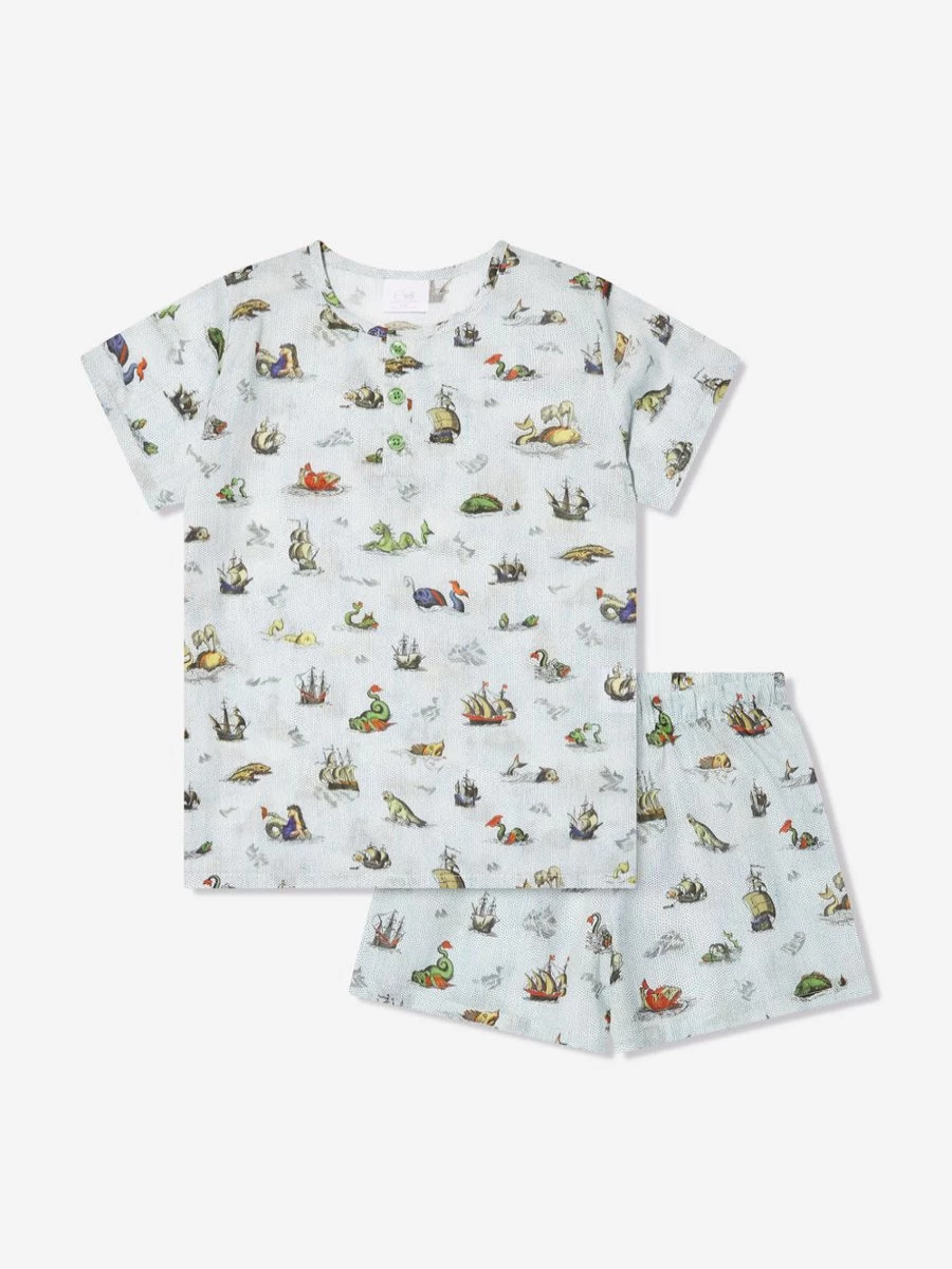 Amiki Children Boys Harry Potter Ocean Print Blue Short Pyjama Set