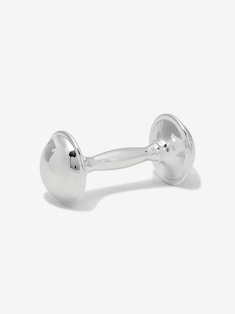 English Trousseau Baby Silver Plated Rattle - Elegant Christening Gift for Newborns & Infants