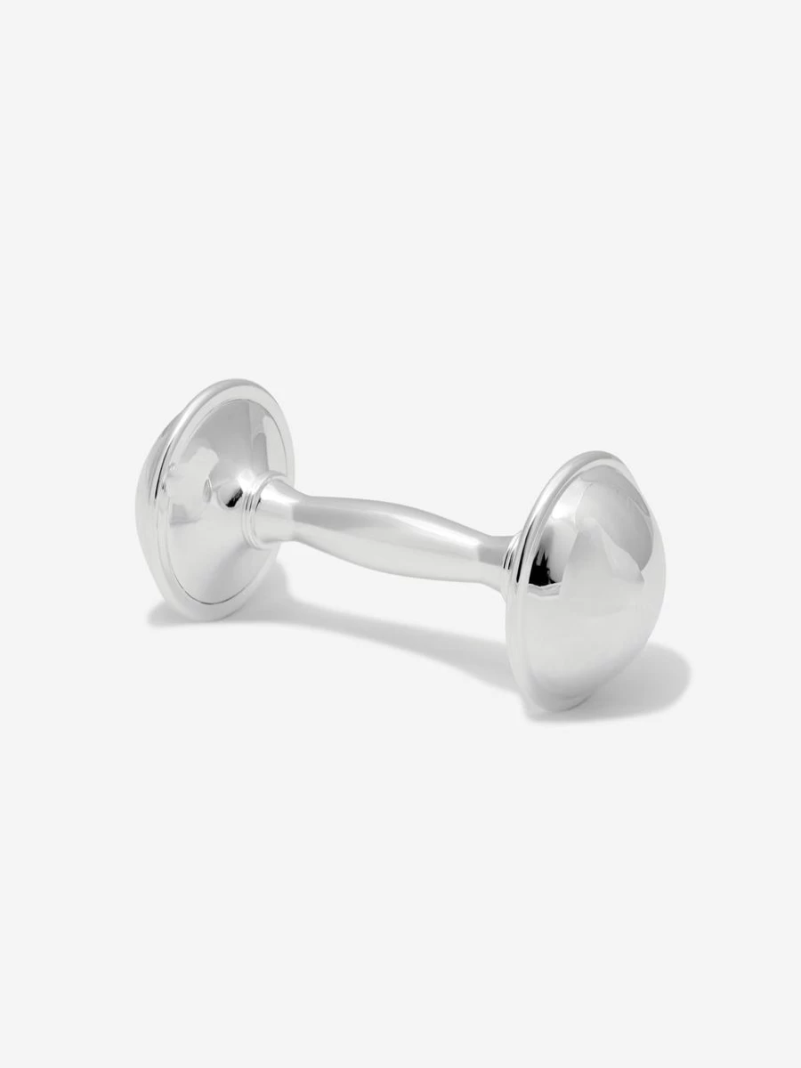 English Trousseau Baby Silver Plated Rattle - Elegant Christening Gift for Newborns & Infants