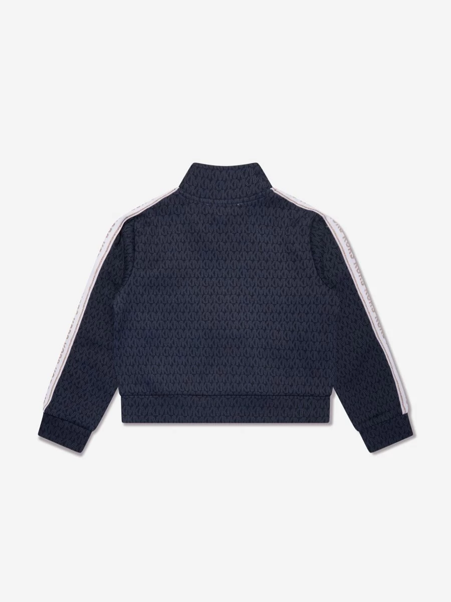 Michael Kors Girls Navy Logo Zip-Up Hoodie