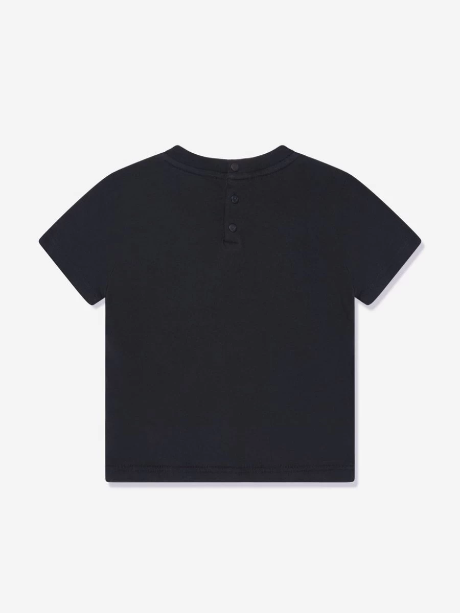 Emporio Armani Baby Girls Navy Logo T-Shirt | Casual Cotton Tee for Toddlers