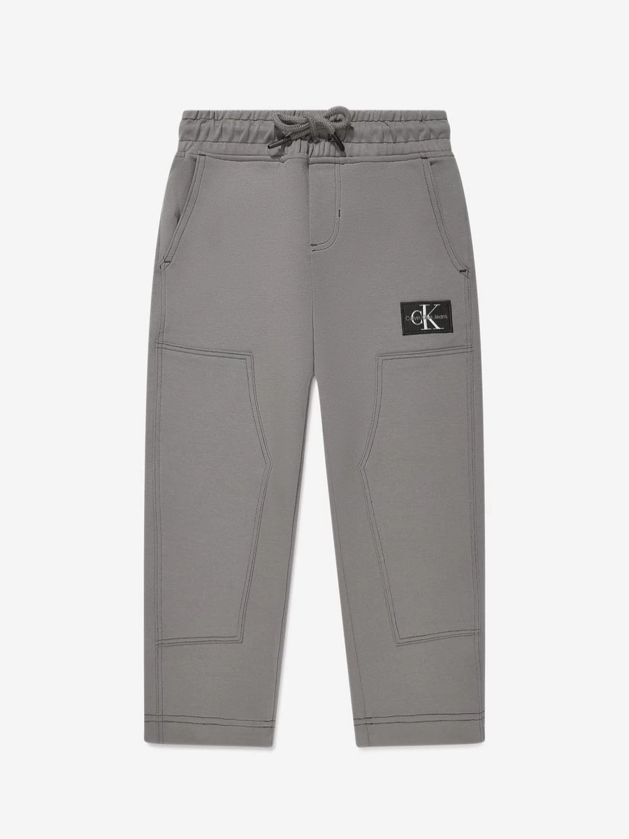 Calvin Klein Jeans Teen Boys Grey Silk Spacer Workwear Joggers