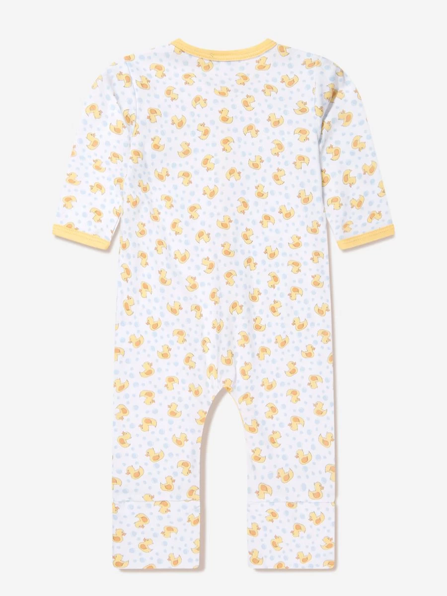 Magnolia Baby Girls' Yellow Rubber Ducky Printed Playsuit - Adorable Duck Design