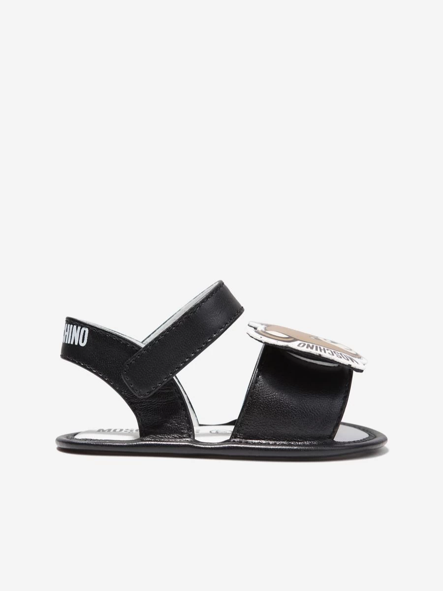 Moschino Kids Baby Boys Black Shark & Teddy Bear Sandals - Comfortable Toddler Shoes