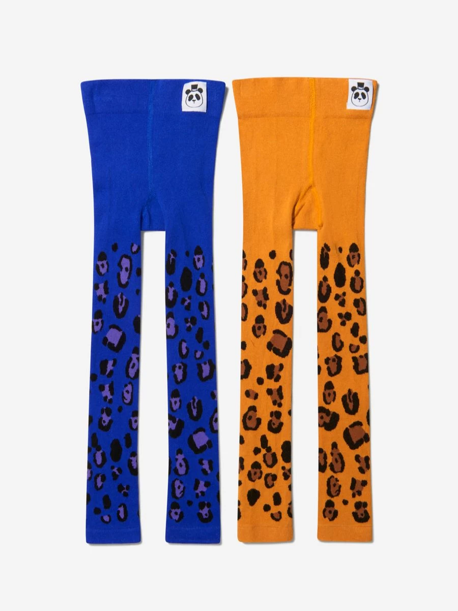 Mini Rodini Girls Organic Cotton Leopard Print Leggings - 2 Pack