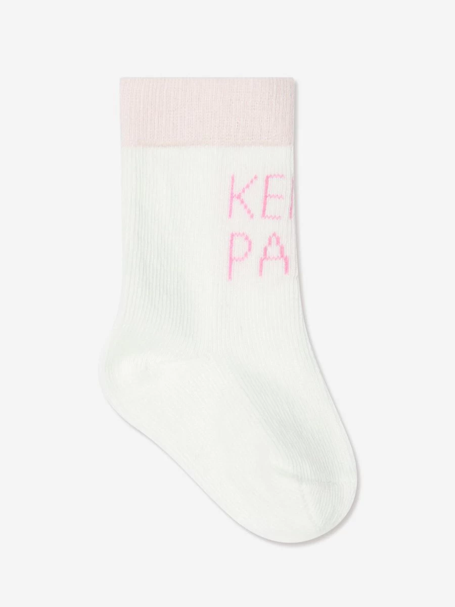 KENZO KIDS Baby Girls Pink Socks 2-Pack - Soft Cotton Toddler Socks