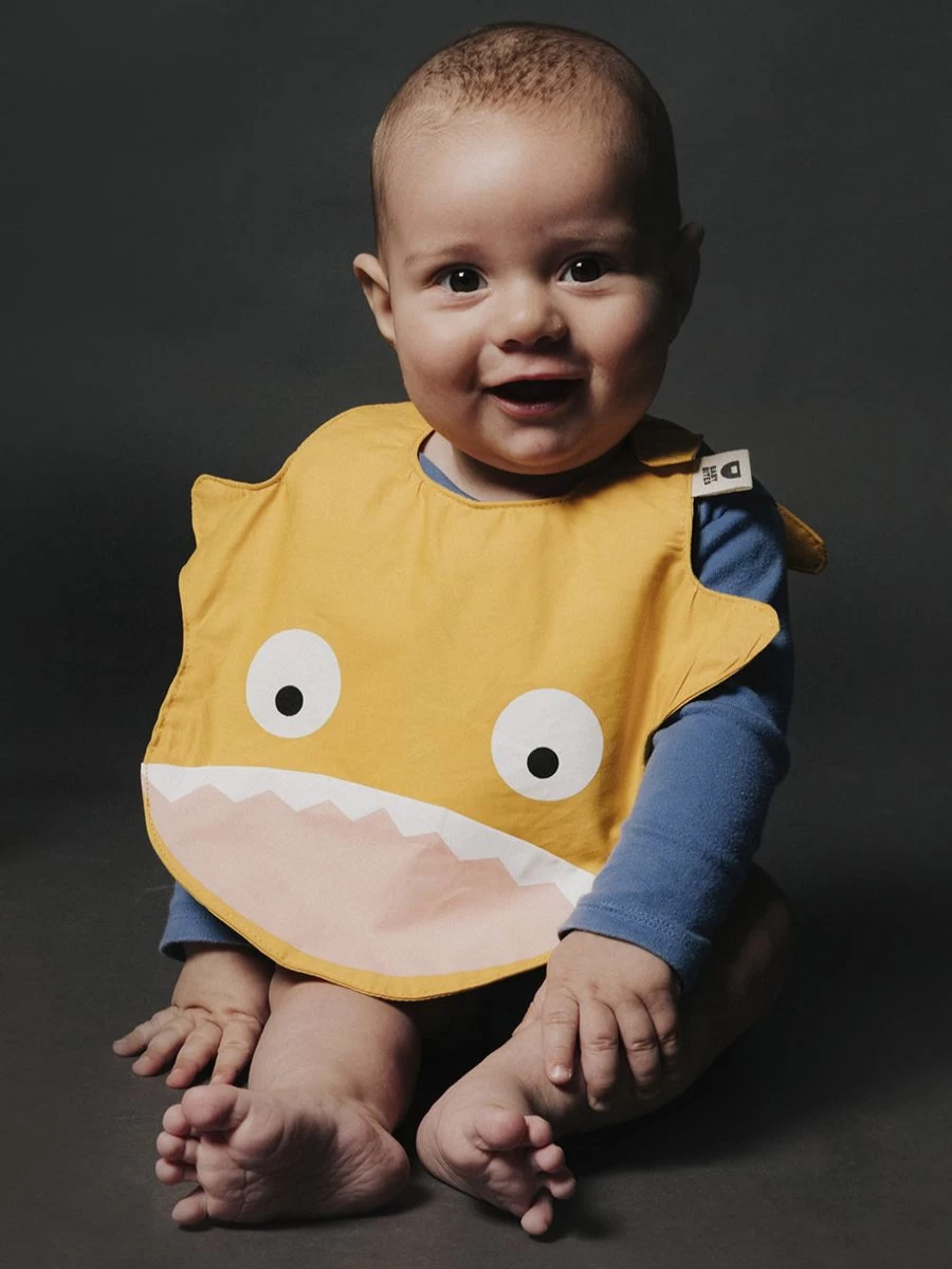 Baby Bites Waterproof Yellow Baby Bib - Soft & Absorbent for Mess-Free Feeding