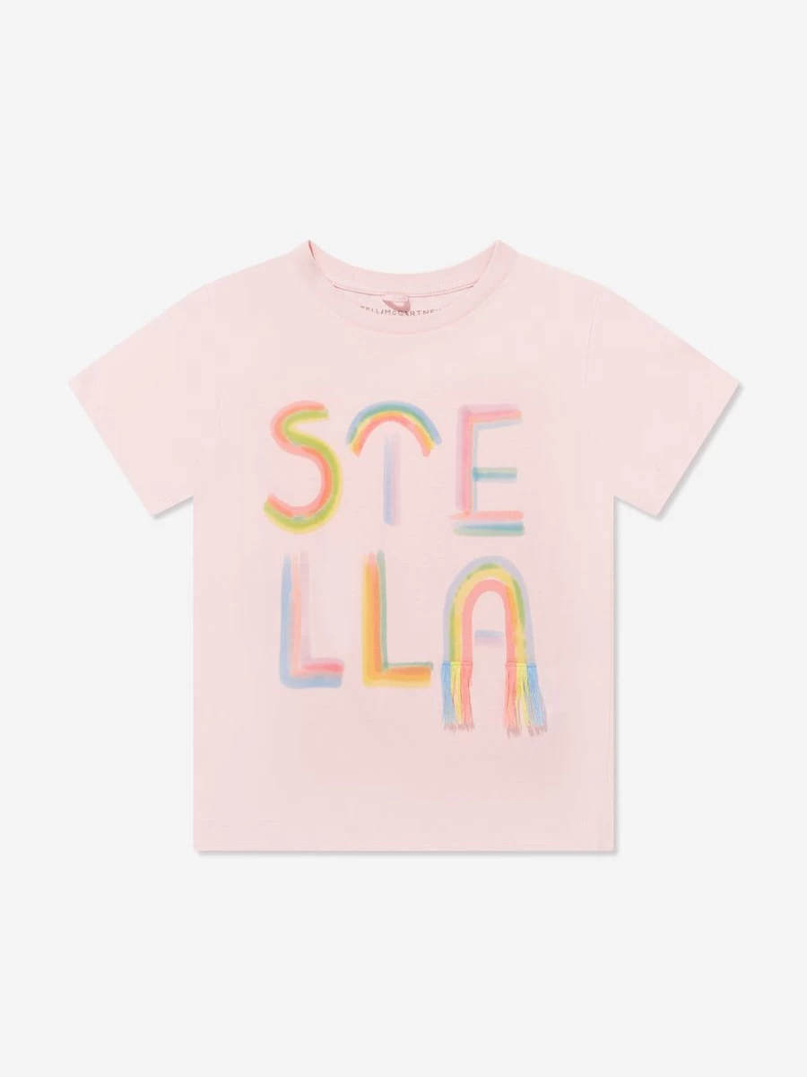 Stella McCartney Kids Teen Girls Pink Logo Print T-Shirt